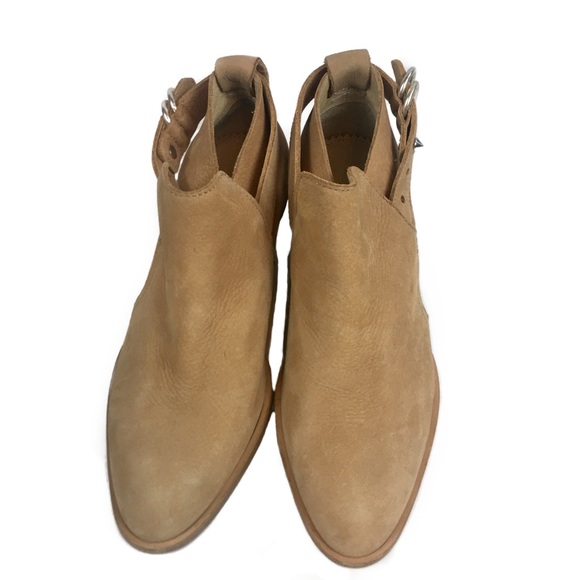 Rag & Bone Sullivan Tan Nubuck Buckle Booties Sz 5 - Picture 3 of 8